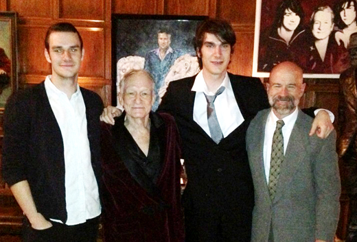 Hefner with sons 